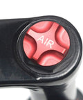 Close-up of pneumatic shock air valve on Snow Mountain Bike Front Suspension Fork 26 Inch with Magnesium Alloy Exterior