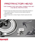 Protractor Head For Bevel Protractors And Combination Squares - Reversible Turret, black wrinkle finish with chrome turret displayed.