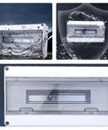 Weatherproof 18-Circuit Outdoor Electrical Junction Box With Distribution Panel Enclosure For Home And RV Use in splash test
