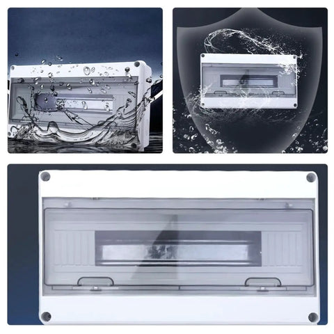Weatherproof 18-Circuit Outdoor Electrical Junction Box With Distribution Panel Enclosure For Home And RV Use in splash test