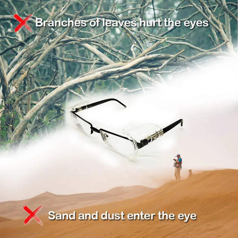 Three Six Ten Pack Eye Glasses Side Shields Slip On TPU Guards For Safety Glasses against branches and sand