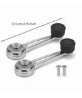 Top Grade Chrome Alloy Manual Window Crank Lever For Cars With Textured Black Knob Smooth Operation Perfect For Daily Driving And Garage Restoration Projects, 12.5 cm with screws