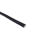 Close-up of Three Eighths Inch Black Shock Cord Bungee Rope, with visible marine grade polyester, UV resistant, easy to knot.