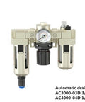 F R L Pneumatic Units With Solenoid Valves And Pressure Regulating Valve AF2000 02 front view with gauge visible