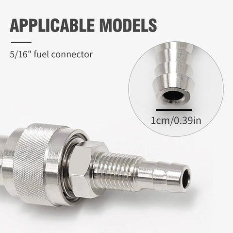 Close-up of Five Sixteenths Inch Fuel Connector Replacement For Nissan Tohatsu Outboard Two Stroke And Four Stroke Engines 5 To 90 HP