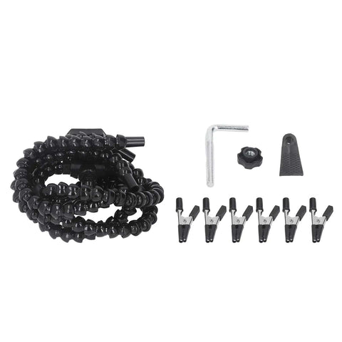 Components of Five Arm Soldering Helping Hands Station with 360 Degree Rotating Clips for PCB Repair and Craft Projects