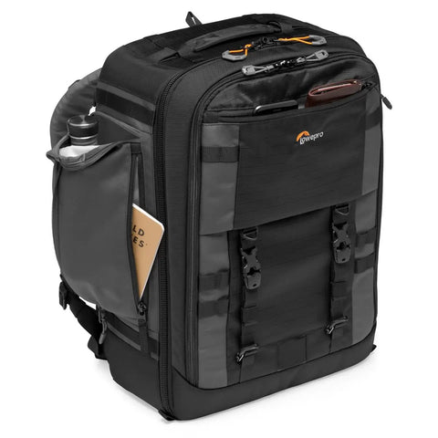 Pro Grade 32L Camera Backpack BP 450 AW II Weatherproof showing quick access gear doors and side pocket with notebook
