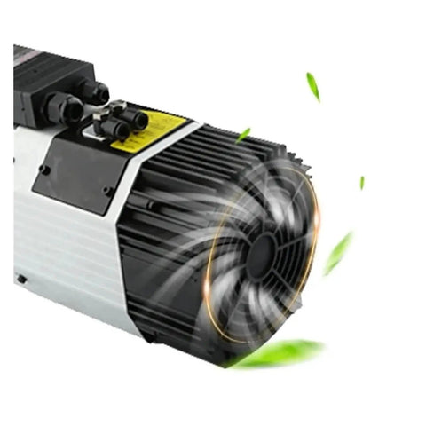 Beefy Long Nose Automatic Tool Changing CNC Spindle 9KW Air Cooled 24000RPM ISO30 showcasing cooling fan and heat dissipation features.