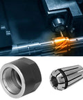 Premium ER11 Chuck Collet Set with High Clamping Nuts For CNC Milling And Engraving Machine Made From Tough Spring Steel on machine.
