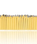 Twenty 1/4-inch carbide-tipped lathe cutting tools with gold-colored shanks