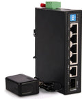Rugged 4 Port Gigabit Industrial Ethernet Switch With 1 SFP Uplink And 1 RJ45 Port Din Rail And Wall Mountable 12 Gbps Switching Capacity