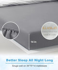 Grounding Sheets With Silver Fiber Conductive Bed Sheet Kit, Deep Pocket Full XL Gray, Soft Cotton Blend for mattress