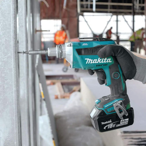 18V LXT Brushless Cordless Drywall Screwdriver Bare Tool With Push Drive Technology in use on construction site