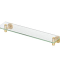 Latitude II 20-Inch Glass Bathroom Shelf Wall Mounted In Brushed Brass - sleek, durable organizer for modern bathrooms and display