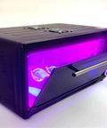 Premium Cold Light UV Curing Box For DLP LCD SLA 3D Printers showcasing a sealed enclosure with purple LED light.