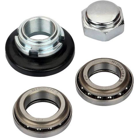 Steering fork bearing set for Honda mini trail bikes; includes two bearings, seal and hex nut (4-piece kit)