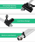 Heavy Duty Dc 36V Electric Linear Actuator With Ultra Quiet Motor for smooth operation, showcasing aluminum alloy build and limit switch.