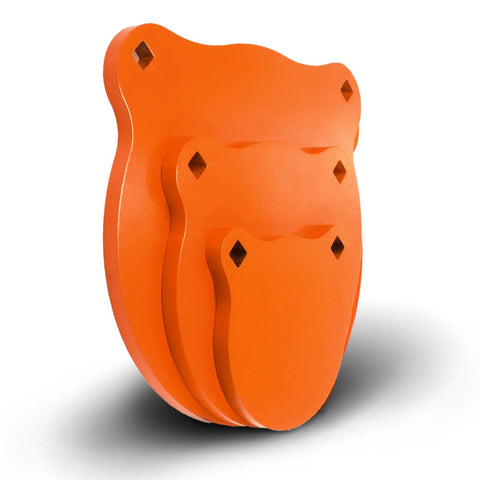 AR500 Steel Gong Target Set 1/2 Inch Thick For Serious Shooters With 4, 6, And 8 Inch Sizes, Durable Rust Proof Metal Targets, orange