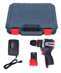 Heavy Duty 18V Cordless Drill Set With Brushless Motor And 80 Nm Torque For Home Projects. Includes drill, battery, charger, and case.