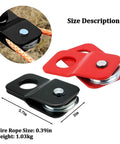 4 Ton Recovery Winch Snatch Block for Beefy 8800 Lbs Capacity, Tough Truck and Off Road Recovery Pulley, Heavy Duty Universal Accessory for ATV UTV Towed Vehicles, Solid Steel Build in Red, 5.7in x 3in
