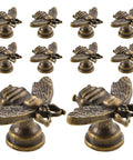 Set Of 10 Vintage Gold Bee Shaped Cabinet Knobs Made From Zinc Alloy Hardware For Cabinets And Dressers Retro Bronze Finish