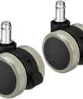 Hella Durable Two Inch Pu Swivel Caster Wheels With Locking Brake 2 Pack, black and gray wheel design for office chairs.