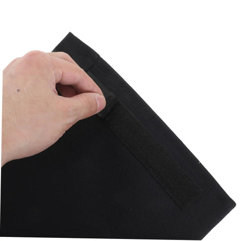 Close-up of Heavy Duty Welding Arm Sleeves Heat Resistant Cotton Forearm Guards showing Velcro closure detail for secure fit.