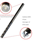 Lzcdelyxiao 1/4 in carbide end mill, extra-long 4-flute square end, AlTiN coated, 4 in OAL, 1-1/2 in LOC.