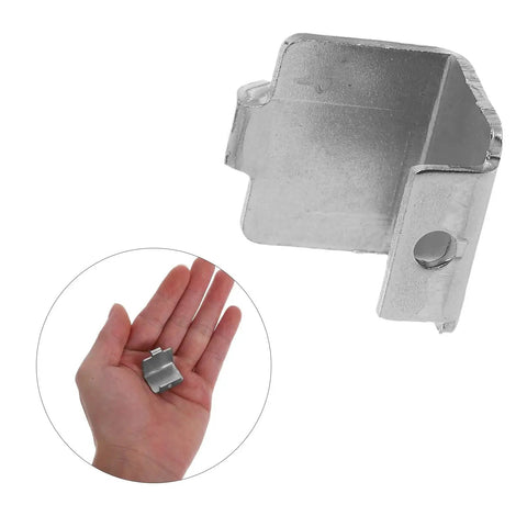 Hand holding a metal clip from Heavy Duty Freezer Clips Fridge Stabilizer Hooks Set 60 Piece For Refrigerator Shelf Dividers