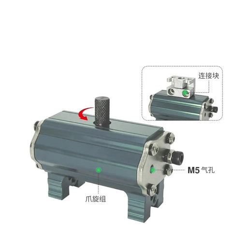 Heavy Duty Pneumatic Gripper Cylinder With Mechanical Arm Clamp For Single Or Double Water Clip Base And 90 Degree To 180 Degree Rotary Mounts Robot Automation Tool Compatible AlfaTX