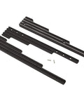 Black Aluminum Finned Universal Wire Management Loom Set Fits Up To 9.5mm Wires With Adjustable L Brackets And Mounting Hardware