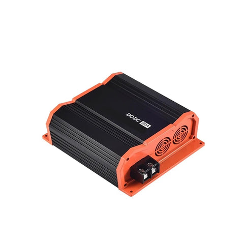 Heavy Duty Dc To Dc Dual Battery Charger 60Amp 720Watt Smart Converter in black and orange, designed for RV and off-road use.