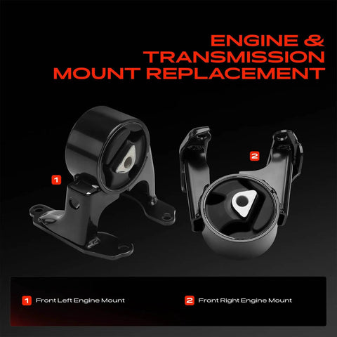 Bully Proof Set Of Two Engine Motor Mounts For Chevy Colorado GMC Canyon Hummer H3t showing front left and right mounts.