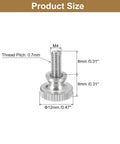 Diagram showing dimensions of M4x8mm Knurled Thumb Screws 5 Pieces Stainless Steel 304 with thread and head size details.
