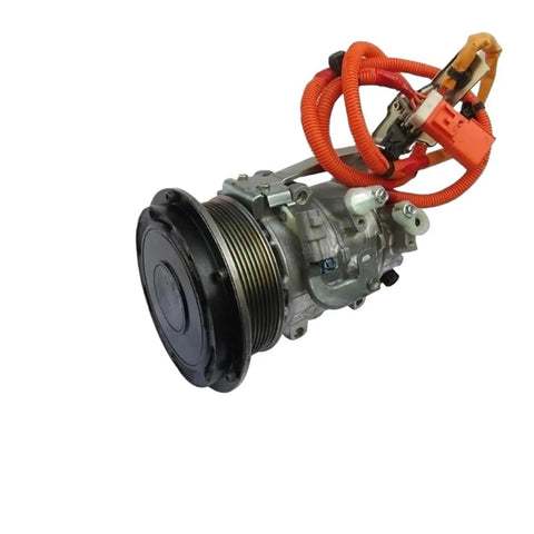 Heavy Duty Electric Hybrid Air Conditioning Compressor Direct Fit Swap For Toyota Alphard 2 4 featuring metal housing and orange wires.