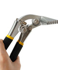 Two In One Metal Bending Pliers Set With Straight And Curved Jaw For Stainless Steel 6.35mm Quarter Inch Sheet in hand