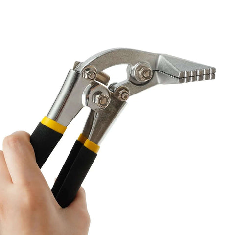 Hand Seamer For Sheet Metal With Straight And Curved Jaw, Pro Grade Manual Bender Tool With Ergonomic Handles