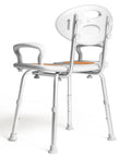Heavy Duty Shower Chair With Arms And Back For Inside Shower Stall, Extra Wide 28 Inch U Shaped Seat, Aluminum Frame