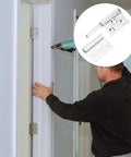 Installation of stainless steel lift off door hinges set of 10 for doors and wardrobes featuring detachable flag shaped hinges.
