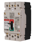 Top Shelf Thermal Magnetic Circuit Breaker 125 Amp 3 Pole 415 Vac Din Rail Mount close up with labels and switch details.