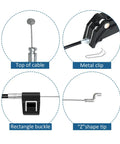 Universal Recliner Replacement Pull Handle And Release Cable Kit Two Pack No Sweat Setup For Most Sofa Couch Chair Mechanism Repair Parts Quick Weekend Restoration Jobs, detailed parts including cable ends and clips.