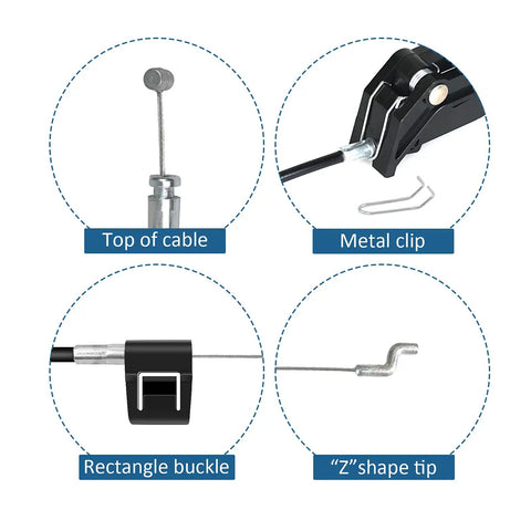 Universal Recliner Replacement Pull Handle And Release Cable Kit Two Pack No Sweat Setup For Most Sofa Couch Chair Mechanism Repair Parts Quick Weekend Restoration Jobs, detailed parts including cable ends and clips.