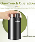 One Touch Electric Coffee And Spice Grinder With Transparent Lid Copper Motor And Stainless Steel Blade For Beans And Spices Black Clean Brush Included