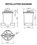 Installation diagram for Beefy High Voltage Electric Contactor Relay Switch For Ev Charger 12V 24V 36V 48V 72V Charging Station Power Module Sev100Ad.