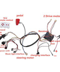 DIY 12V Kids Electric Car Wiring Kit With Switch, 2.4G Bluetooth Remote Control, Receiver, Pedal, Wires, Control Box Visible