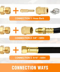 CAMPFIRE Argon CO2 welding regulator connection options with brass fittings: hose barb, 5/8-18RH, 9/16-18RH