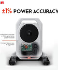 Front view of XXPRO Direct Drive Smart Bike Trainer with power module and AI algorithm, white color.