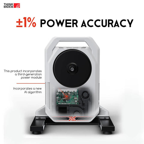 Front view of XXPRO Direct Drive Smart Bike Trainer with power module and AI algorithm, white color.