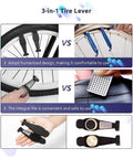 Go-To Bike Repair Tool Kit For Riders Pro Grade Bicycle Multi Tool with 3-in-1 tire lever demonstration.