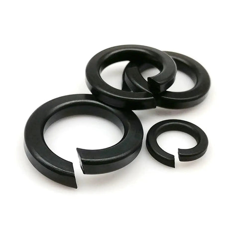 1000 Pcs Mixed M1.6 M2 M2.5 M3 M3.5 M4 M5 M6 M8 Black Stainless Steel Split Lock Washers With Elastic Gasket Kit In Box GB93 A2 304 Stainless Steel Heavy Duty Fastener Set, black split lock washers